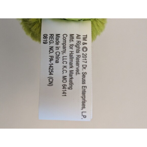 Grinch Hallmark Itty Bittys Dr Seuss Santa 2017 Green Santa Christmas Plush - Picture 3 of 3